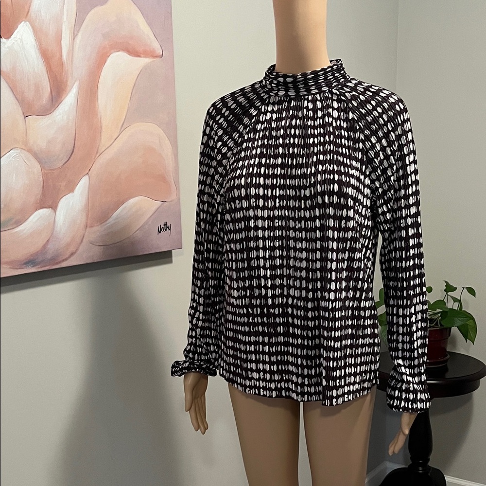 Joie Black and White Patterned Blouse